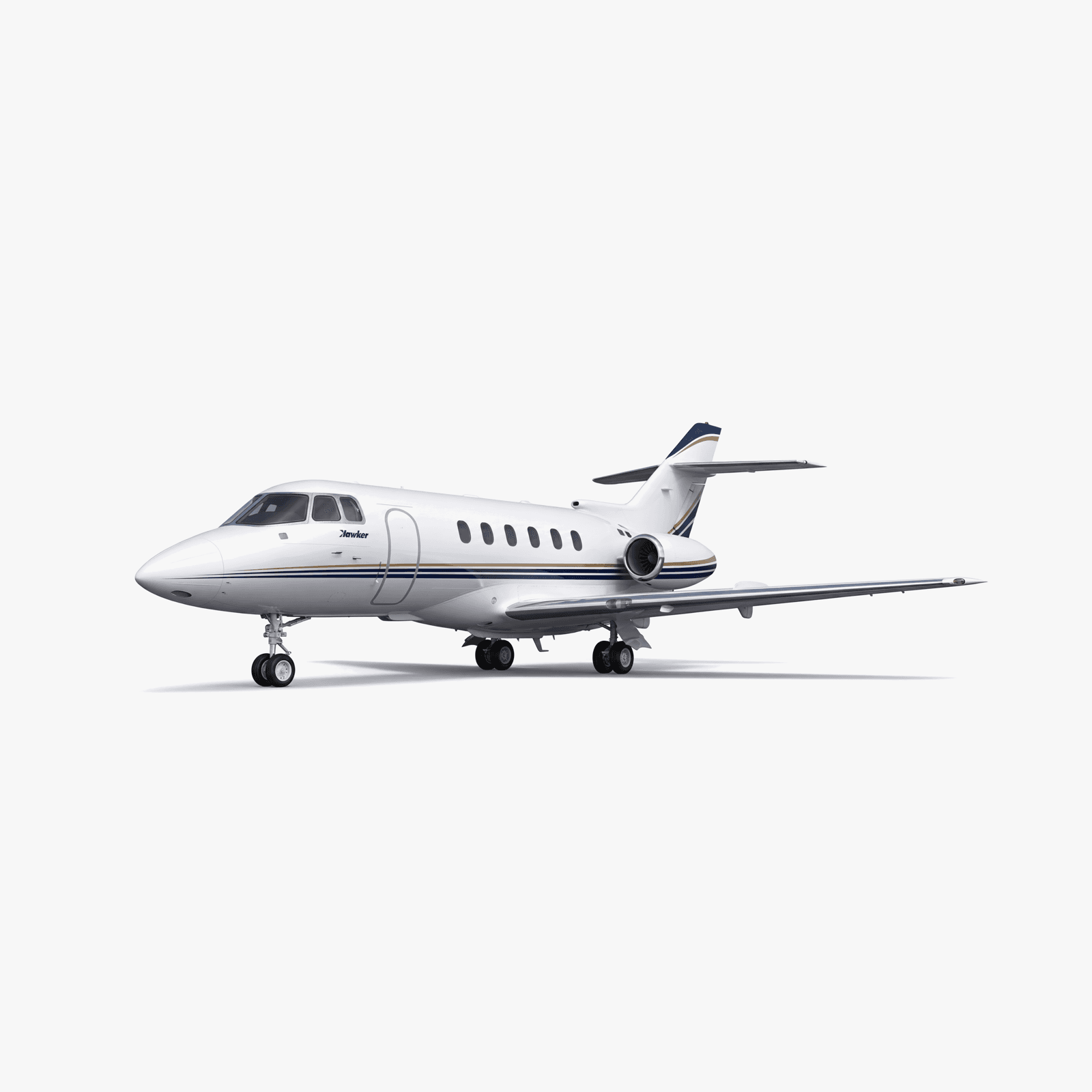 Hawker 750 Midsize Jet private jet — 3D exterior view from VOLO charter fleet