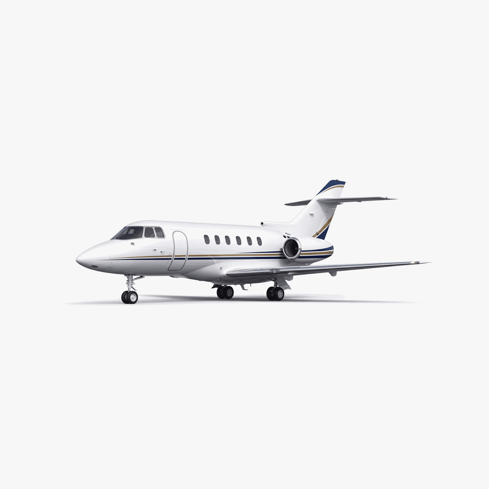 Hawker 800 Midsize Jet private jet — 3D exterior view from VOLO charter fleet