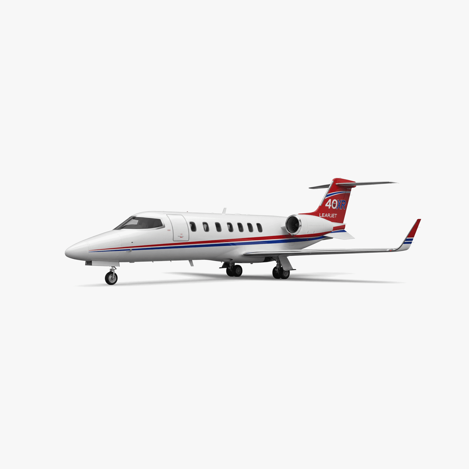Learjet 40XR Midsize Jet private jet — 3D exterior view from VOLO charter fleet