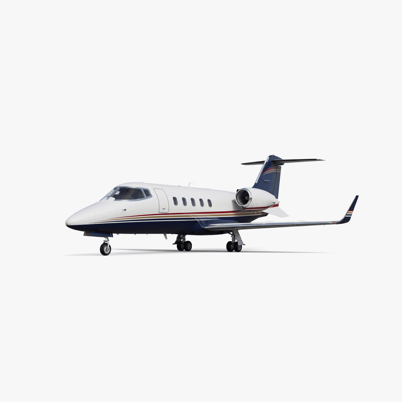 Learjet 55C Midsize Jet private jet — 3D exterior view from VOLO charter fleet