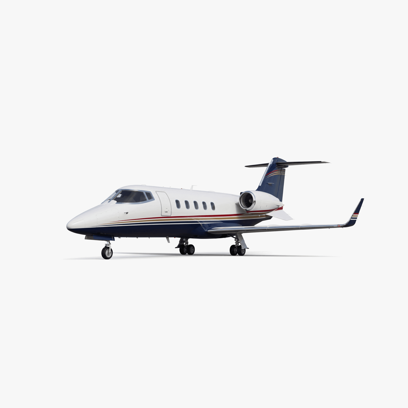 Learjet 55C Midsize Jet private jet — 3D exterior view from VOLO charter fleet