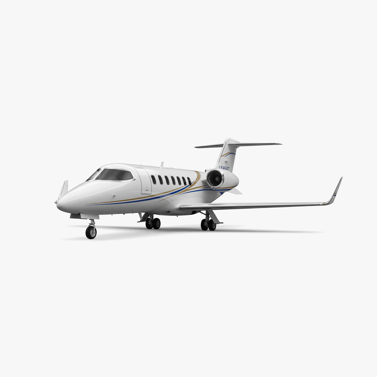 Learjet 75 Midsize Jet private jet — 3D exterior view from VOLO charter fleet