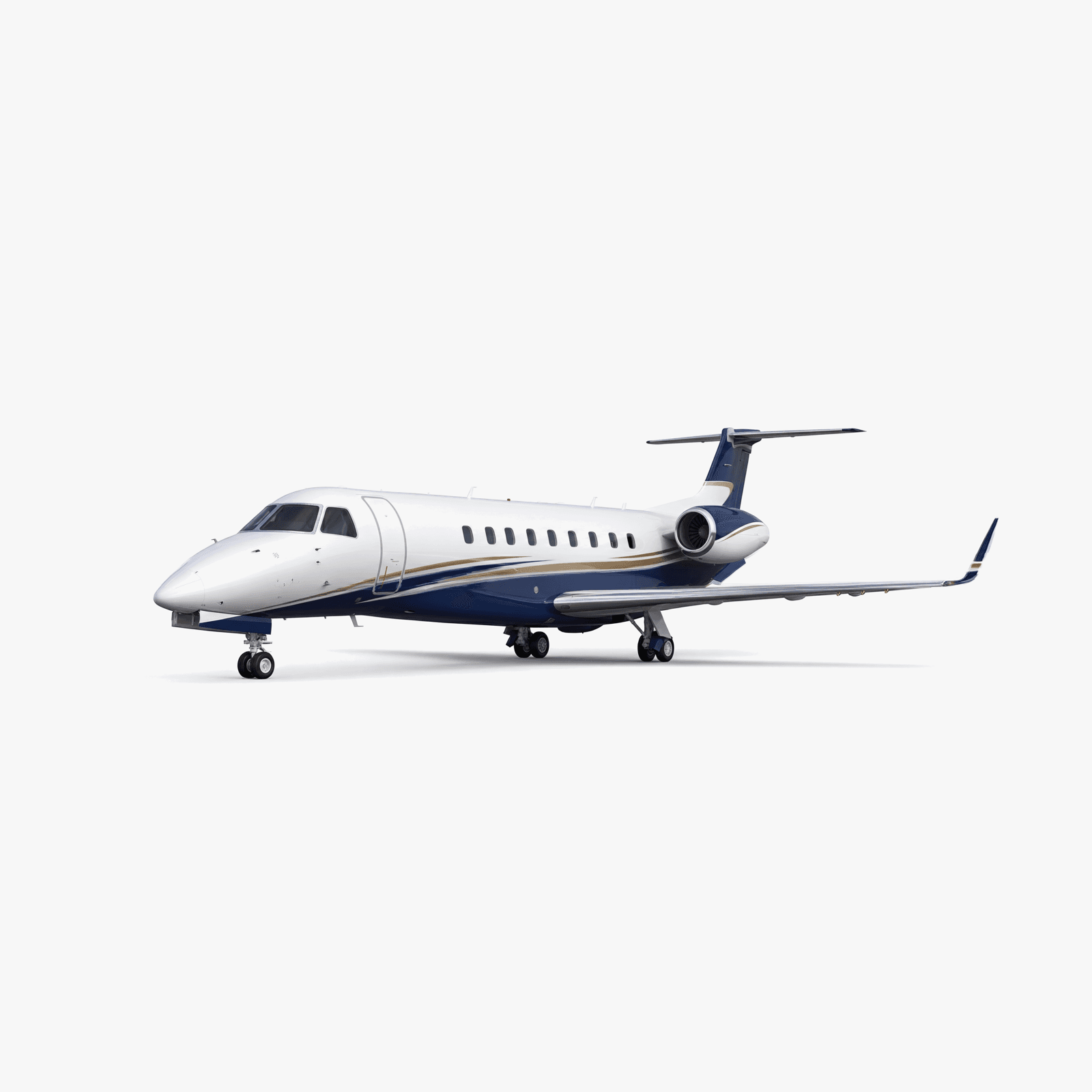 Legacy 650E Heavy Jet private jet — 3D exterior view from VOLO charter fleet
